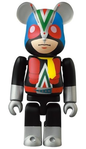 Kamen Rider V3 BE@RBRICK 100% figure, produced by Medicom Toy. Front view.