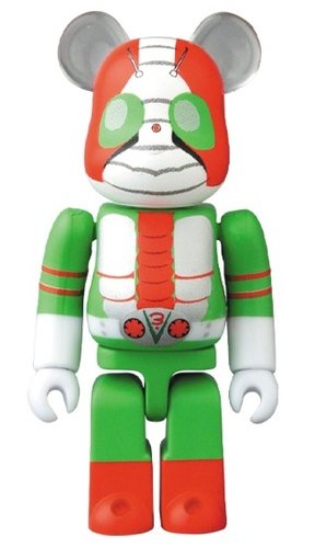 Kamen Rider V3 BE@RBRICK 100% figure, produced by Medicom Toy. Front view.