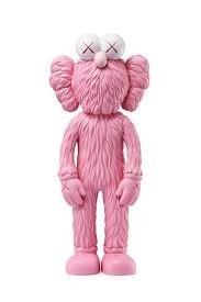 KAWS BFF Pink figure by Kaws, produced by Medicom Toy. Front view.