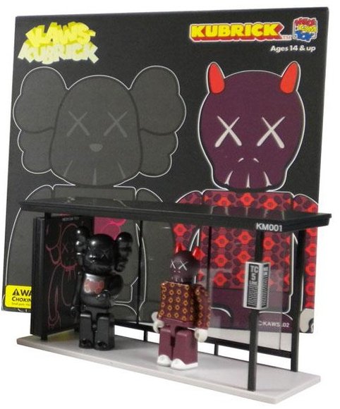 KAWS Bus Stop Kubrick - Set 1  figure by Kaws, produced by Medicom Toy. Packaging.