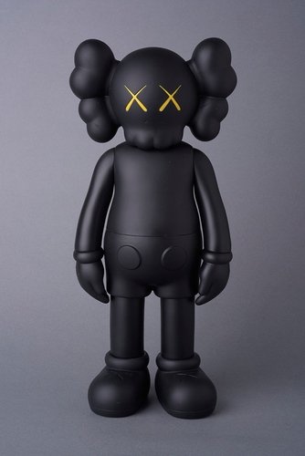 KAWS Companion Black (Open Edition) figure by Kaws, produced by Medicom. Front view.