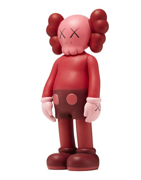 KAWS Companion Blush (Open Edition) figure by Kaws, produced by Medicom. Side view.