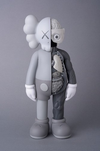 KAWS Companion Flayed Grey( Open Edition) figure by Kaws, produced by Medicom. Front view.