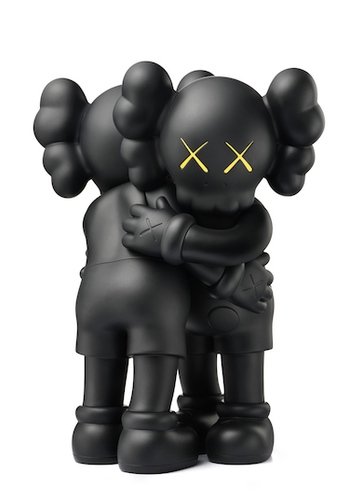 KAWS Together Black figure by Kaws, produced by Medicom Toy. Front view.