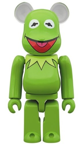 Kermit The Frog BE@RBRICK 100% figure, produced by Medicom Toy. Front view.