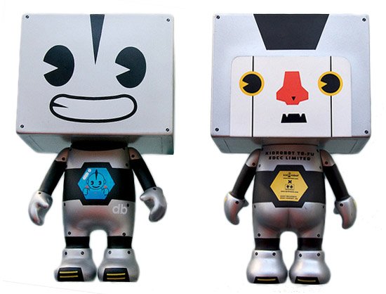 Kid TO-FU figure by Devilrobots, produced by Kidrobot. Detail view.