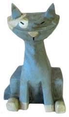 Kitty - Blue w/ White Dots figure by Ashley Wood, produced by Threea. Front view.