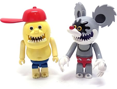 Kotaro & Chuwta figure by T9G, produced by Medicom Toy. Front view.