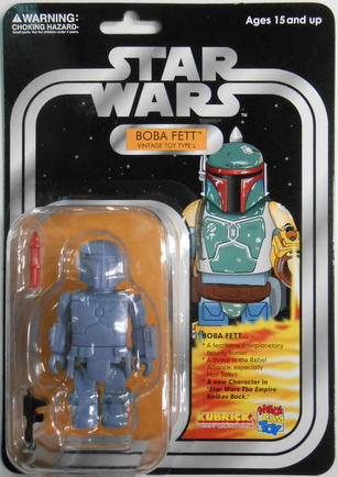 KUBRICK UNBRAEKABLE 100% BOBA FETT / VINTAGE TOY TYPE L figure by Lucasfilm Ltd., produced by Medicom Toy. Front view.