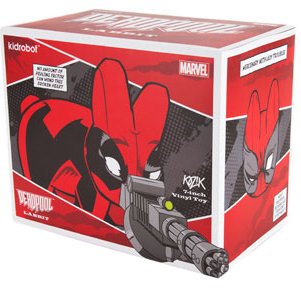 Deadpool Labbit figure by Marvel, produced by Kidrobot. Packaging.