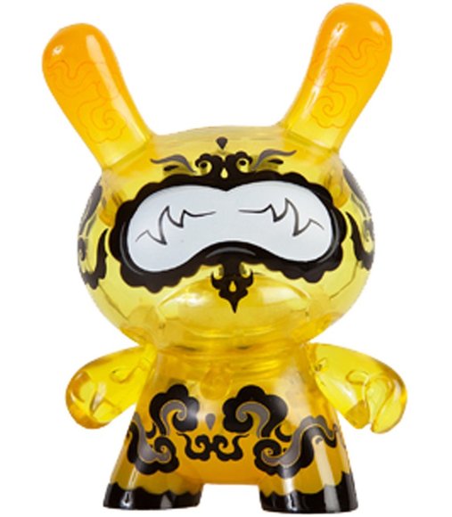 Lemon Drop figure by Andrew Bell, produced by Kidrobot. Front view.