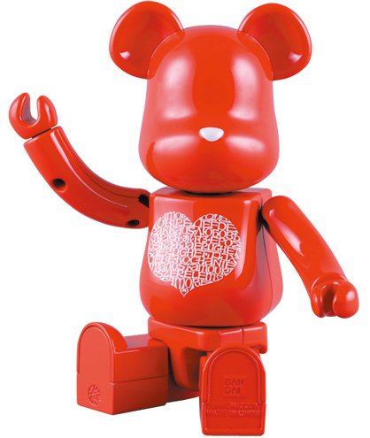 International Love Heart Be@rbrick 200% figure by Alexander Girard, produced by Medicom Toy X Bandai. Front view.
