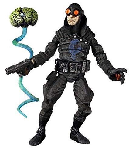 Lobster Johnson figure by Mike Mignola, produced by Mezco Toyz. Front view.