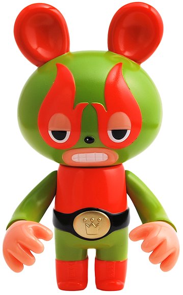 Lucha Bear - Spring Colour figure by Itokin Park. Front view.