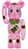 Lucky cat - Peach transparent BE@RBRICK 100%