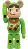 Lucky Cat - Peco-chan Fluorescent green BE@RBRICK 100%
