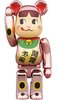 Lucky Cat - Peco-chan Peach gold BE@RBRICK 100%