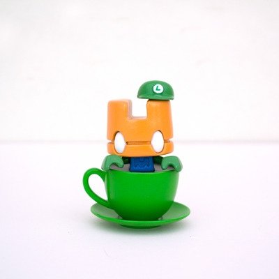 Luigi Tea figure by Lunartik X Blue Frog Studios. Front view.