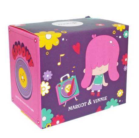 Margot & Vinnie figure by Cecy Meade, produced by Momiji. Packaging.