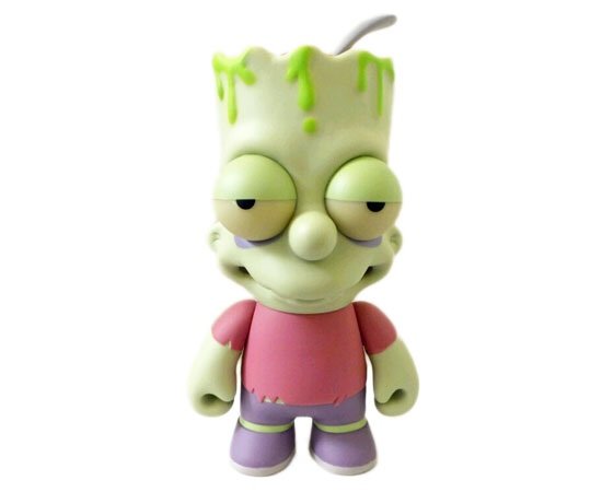 Zombie Bart SDCC 2013 figure by Matt Groening, produced by Kidrobot. Front view.