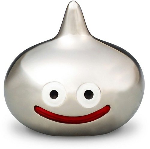 Metal Slime figure, produced by Square Enix. Front view.