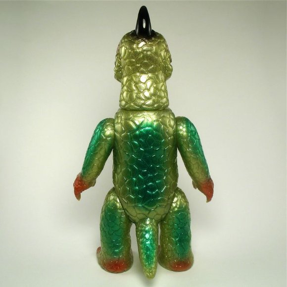 Miborah - Gold, Green, Red, Black figure by Kiyoka Ikeda. Back view.