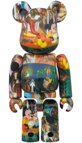 田名網敬一 MICKEY MOUSE BE@RBRICK 100％ figure, produced by Medicom Toy. Front view.