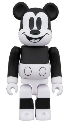 MICKEY MOUSE (B&W 2020 Ver.) BE@RBRICK 100% figure, produced by Medicom Toy. Front view.