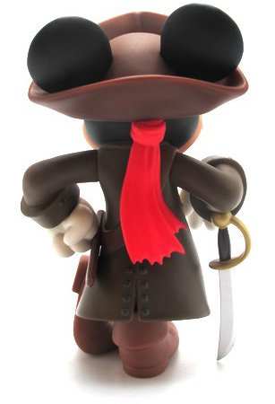 Mickey Mouse Jack  Sparrow Ver. 2.0 - VCD No.185 figure by Disney X Roen, produced by Medicom Toy. Back view.