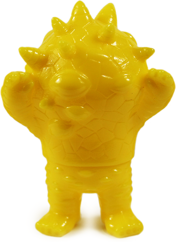 Micro Eyezon - Unpainted Yellow figure by Mark Nagata, produced by Max Toy Co.. Front view.