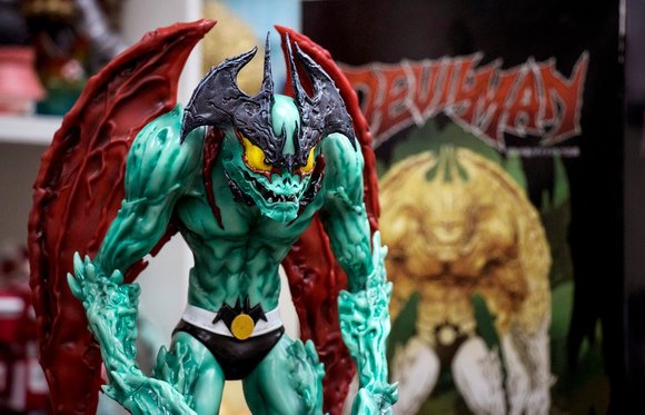 Mike Sutfin ‘Devilman’ figure by Mike Sutfin, produced by Unbox Industries. Detail view.