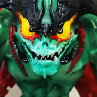 Mike Sutfin ‘Devilman’ figure by Mike Sutfin, produced by Unbox Industries. Detail view.