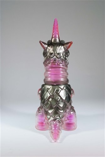 Mini Dragamel - Clear Pink Silver figure by Tim Biskup, produced by Gargamel. Back view.