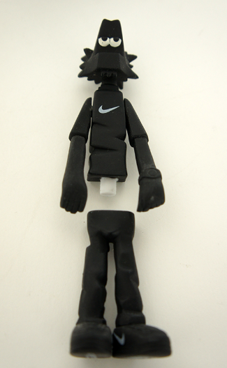 Mini Michael - Mr Shoe Sample - Black figure by Michael Lau, produced by Crazysmiles. Detail view.