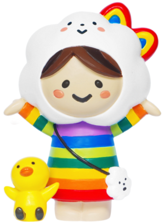 Momiji Miss Rainbow & Chicky figure by Fluffy House, produced by Momiji. Front view.