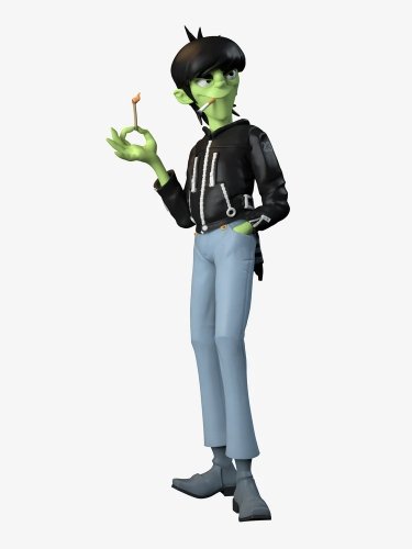 Murdoc Humanz figure by Jamie Hewlett, produced by Superplastic. Front view.
