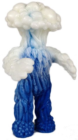 Mushroom People Attack!! Blue/White figure by Barry Allen, produced by Gorgoloid. Front view.