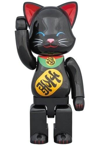 NY@BRICK 招き猫 黒 figure, produced by Medicom Toy. Front view.