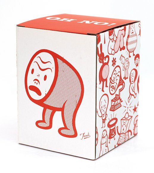 OH NO figure by Gary Taxali, produced by Chump Toys. Packaging.