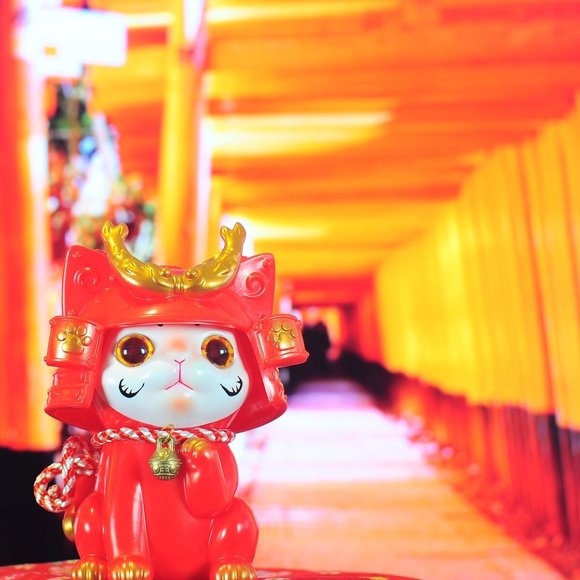 Ohonneko: Dharma Edition figure by Katherine Kang, produced by K2Toy. Detail view.