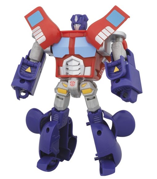 Optimus Prime figure, produced by Medicom Toy X Takara Tomy. Detail view.