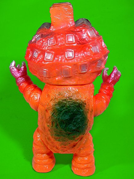 Orange Gakkon figure by Elegab, produced by Elegab. Back view.