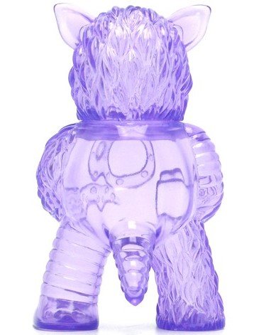 Partyball - Clear Purple figure by Paul Kaiju, produced by Super7. Back view.