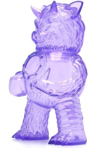 Partyball - Clear Purple figure by Paul Kaiju, produced by Super7. Side view.