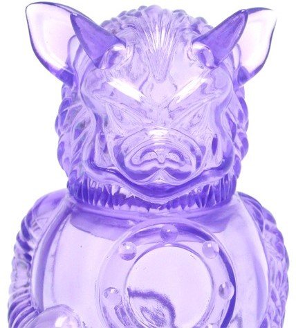 Partyball - Clear Purple figure by Paul Kaiju, produced by Super7. Detail view.