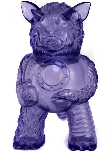 Partyball - Clear Purple figure by Paul Kaiju, produced by Super7. Front view.