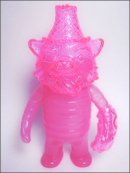 Randall - Clear Pink & Milky Pink figure by Bwana Spoons, produced by Gargamel. Front view.