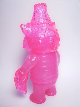 Randall - Clear Pink & Milky Pink figure by Bwana Spoons, produced by Gargamel. Back view.