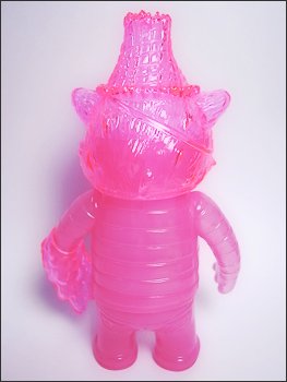 Randall - Clear Pink & Milky Pink figure by Bwana Spoons, produced by Gargamel. Back view.