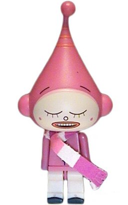 Pink Sleep Icebot figure by Dalek, produced by Kidrobot. Front view.